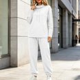 thumbnail image 4 of Women's Two-piece High Neck Sports Suit Long Sleeved Drawstring and Jogging Pants Casual with Pocket Set, 4 of 9