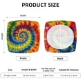thumbnail image 2 of Set of 6 Removable Chair Seat Covers for Dining Room, Tie Dye Spiral Stretchable Wedding Party Chair Slipcovers Cushion Protector Colorful Rainbow Furniture Decor, 16.9x16.9 Inches, 2 of 6