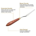 thumbnail image 5 of Uxcell Palette Knife Painting Tool 3.15" x 0.51" Stainless Steel Teardrop Blade 9.25" Length Spatula Painting Pallet knife with Hole Beech Wood Handle for Oil Acrylic Canvas, Red/Silver, 5 of 7