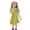 Green, variant on Girls School Uniform Dresses Short Puff Sleeve Cute Princess Dress Loose Fit Comfy Collared T Shirt Dress for Summer Home Outdoor Party 2-12Y