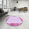 thumbnail image 4 of Ahgly Company Machine Washable Indoor Square Transitional Blossom Pink Area Rugs, 8' Square, 4 of 7