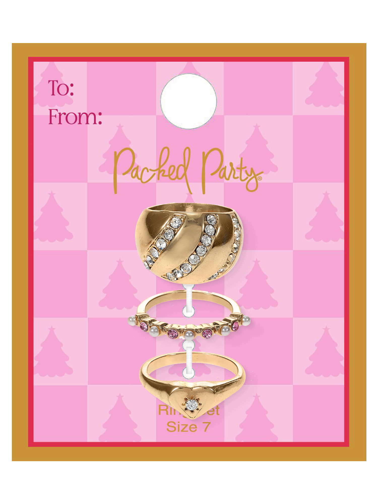 Packed Party Pink and Sparkle Ring Set