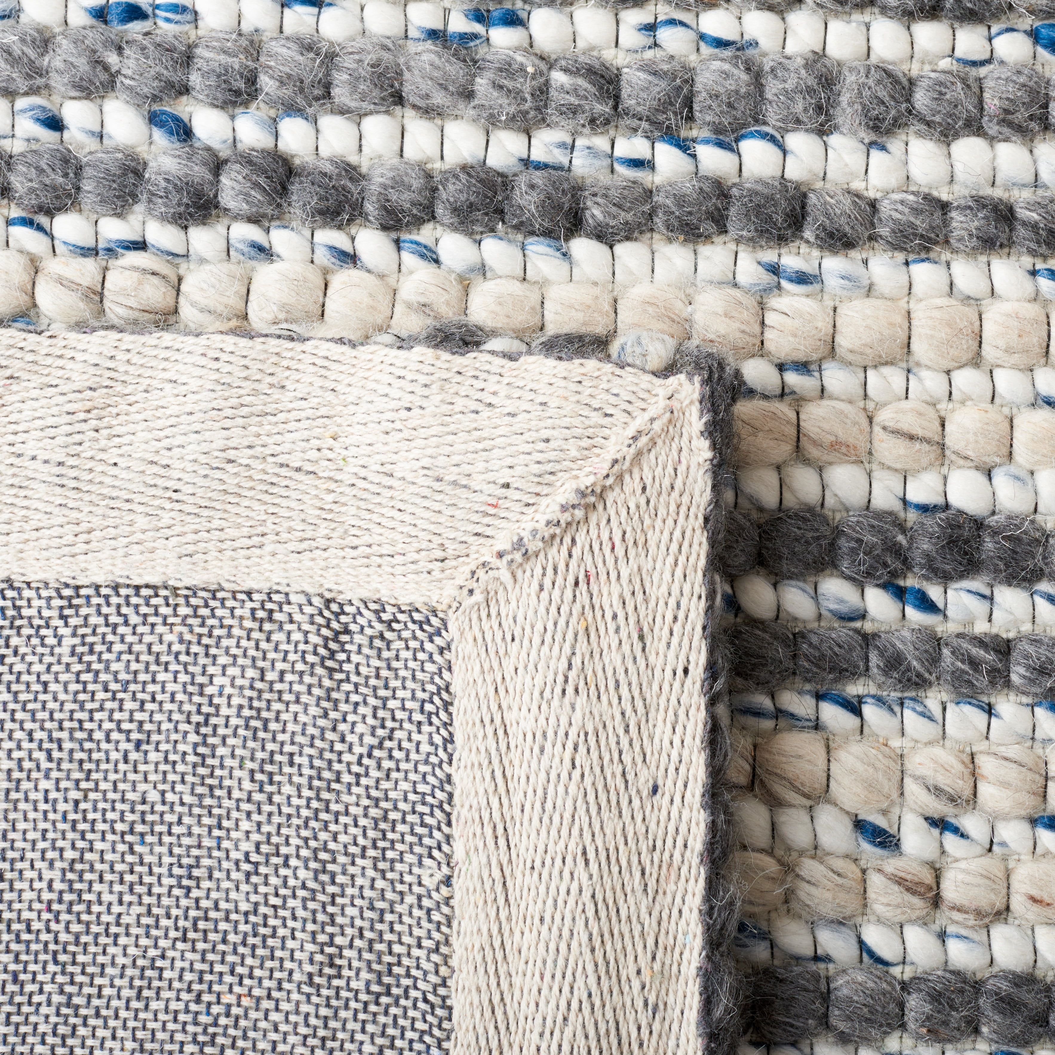 SAFAVIEH Marbella Neven Striped Area Rug, Ivory/Grey, 4' x 6'
