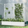 thumbnail image 2 of MAYEERTY 71" x 35" Metal Raised Garden Bed with Trellis Planter Box for Climbing Plants, White, 2 of 7