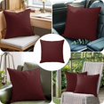 thumbnail image 4 of Throw Pillow Covers 18x18 Inch, Pure Oxblood Red Decorative Pillow Cases for Couch Sofa Bed, Contemporary Solid Color Minimalist Art Cotton Linen Square Home Decor Pillowcases with Hidden Zipper, 4 of 9