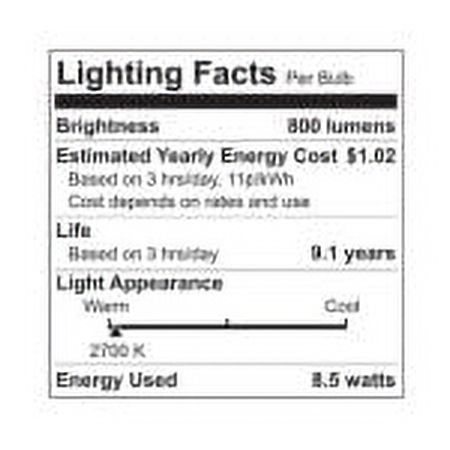 Great Value LED Light Bulb, Soft White, 60 Watt Eqv, A19 General Purpose, E26 Medium Base, 9yr, 4 pack