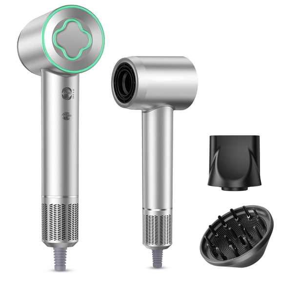 Purevigil Fast  Drying Hair Dryer, 150K RPM Brushless Motor, 500M Negative Ions, Intelligent Temp Control - Gray