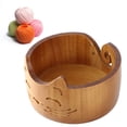 thumbnail image 1 of Cuenco Para Hilo, Dispensador De Madera Con Forma De Gato, Organizador De Ganchillo, Suministros De Almacenamiento Para Crocheters, Cuenco Grande Para Hilo De Madera De Acacia, 1 of 7