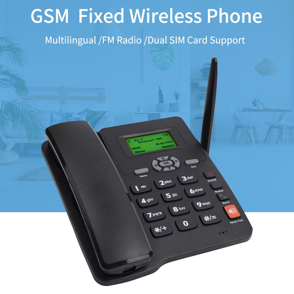 Anself ETS-6588 Cordless Phone with LCD Backlight, Black