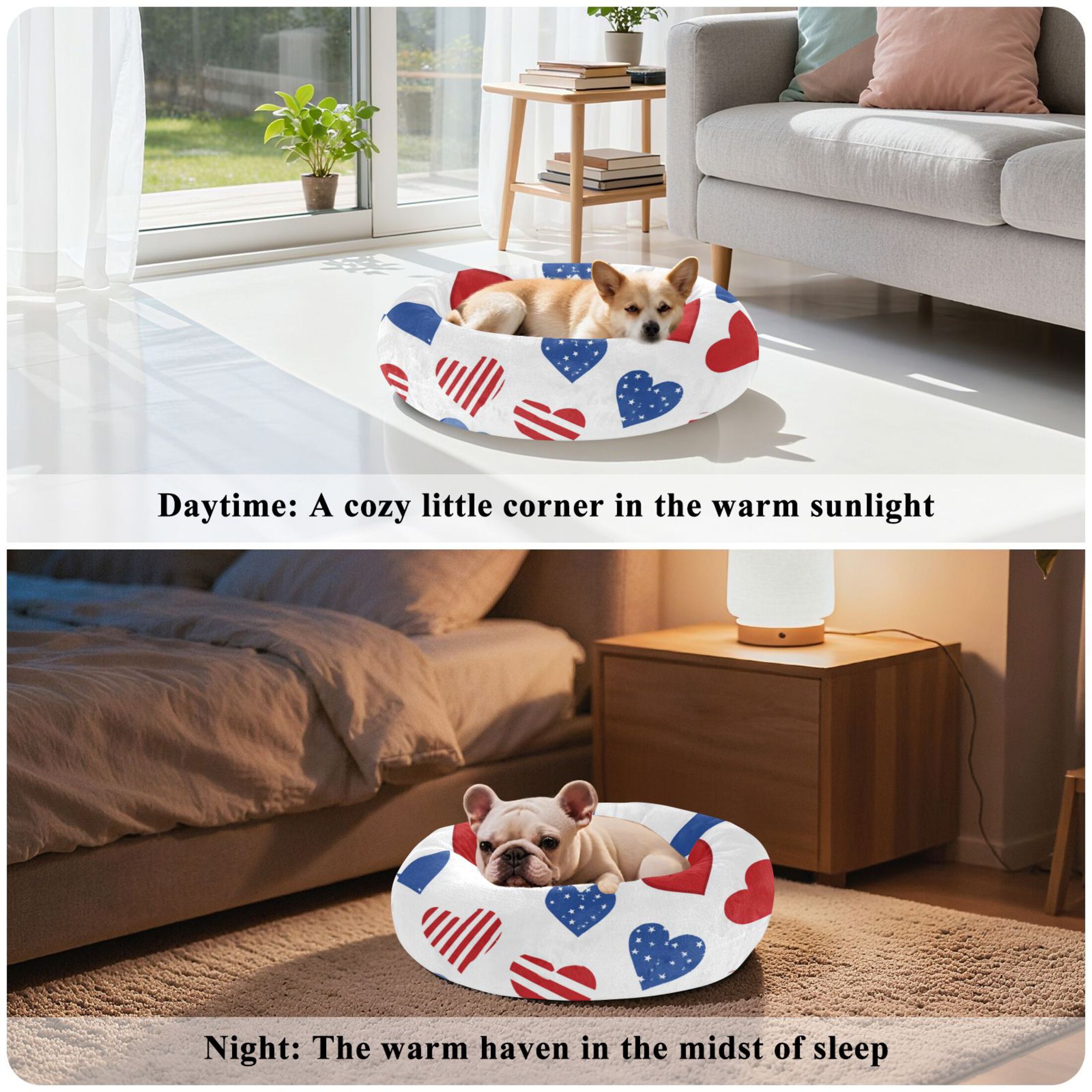 Pet Bed Pet Mat Cozy Removable & Washable Comfort For Cats And Dogs 2d Pattern Of Hearts
