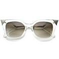 thumbnail image 1 of sunglassLA Unisex Womens Translucent Lightning Stepped Zigzag Temple Pointed Cat Eye Sunglasses (Clear White-Silver / Lavender) - 52mm, 1 of 4