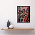 thumbnail image 2 of New Orleans Jazz Festival Musicians Warming Up in the City Street Abstract Modern Painting Art Print Framed Poster Wall Decor 12x16 inch, 2 of 5