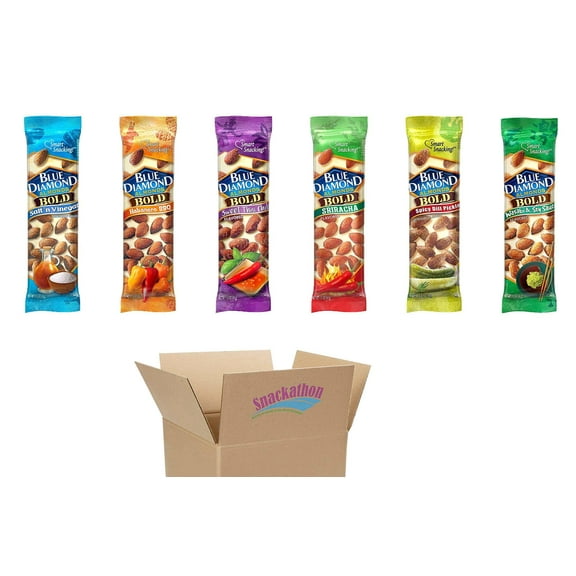 Blue Diamond Almond Variety, 6 Bold Flavors, 1 Bag each Flavor, 1.5 Ounce (Pack of 6)
