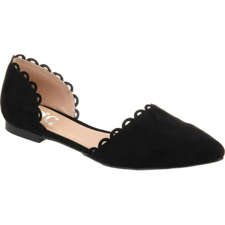 

Women s Journee Collection Jezlin Pointed Toe Flat Black Faux Suede 8.5 M