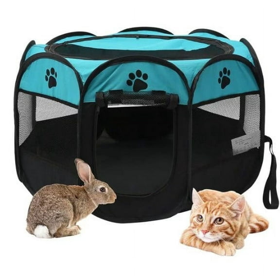 Portable Foldable Pet Tent Playpen Fence Puppy Pen Soft Kennel Cat Cage Safe Guard Indoor Outdoor