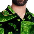 thumbnail image 5 of Saint Patrick's Day Men's Short Sleeve Casual Printed Button Down Beach Shirt Summer Unisex Top, 5 of 6