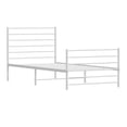 thumbnail image 5 of Metal Bed Frame Twin Size with Footboard, White Finish 39.4"x74.8", Sturdy Steel Platform Bed for Bedroom, Under Bed Storage, 5 of 9