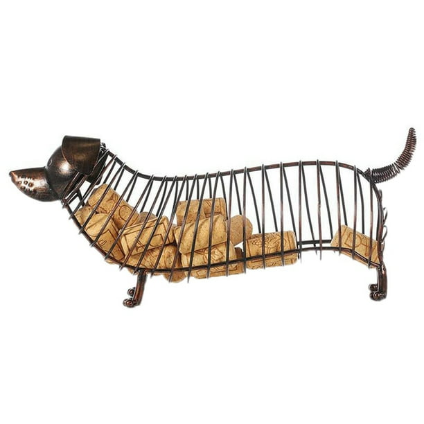 Metal Animal Figurines Dachshund Wine Cork Container Modern Artificial Iron Craft Home Decoration Accessories Gift Metal Animal Figurines Dachshund Wine Cork Container Modern Artificial Iron Craft Home Decoration Accessories Gift