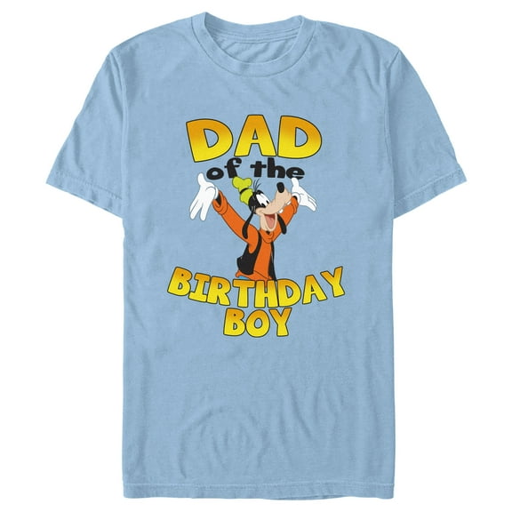 Men's Mickey & Friends Goofy Dad of the Birthday Boy Graphic Tee Light Blue 2X Large