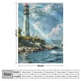 thumbnail image 4 of PRATYUS Lighthouse Soft Flannel Throw Blanket, Day by The Seaside Sailboats Lighthouse Rocks Clear Sea Clouds Island Seascape, Cozy for Indoor and Outdoor Use 60x80in, 4 of 6