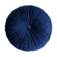thumbnail image 1 of Cute Faux Velvet Round Throw Pillow Decorative Round Pleated Throw Pillows Pumpkin Throw Pillows With Center Button Velvet Floor Pillows For Sofa Couch Vanity Chair Bed, 1 of 9