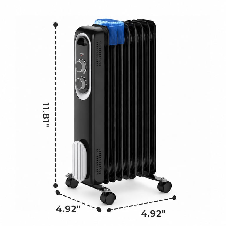 Alvantor 22-Inch Oil-Filled Radiator Heater, 1500W, 3 Settings photo 2