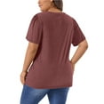 thumbnail image 3 of WellSize Plus Size Blouses for Women Button Tunic Tops V Neck Short Sleeve Summer Shirts, 3 of 8