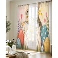 thumbnail image 5 of Easter Bunny Eggs Sheer Curtains 63 Inch Length 2 Panels Set for Living Room/Bedroom, Spring Tulip Flowers Leaves Country Plants Kitchen Curtains Grommet Curtains Window Treatments 42"x63"x2, 5 of 7