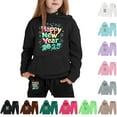 thumbnail image 3 of YuYuBao Toddler Girls Outfits Sets 2025 New Year Long Sleeve Letter Print Hoodies + Sweatpants Sets, 3 of 3