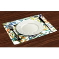 thumbnail image 3 of Ambesonne Japanese Place Mats Set of 4, Colorful Watercolor Leaves, Standard Size, Multicolor, 3 of 5