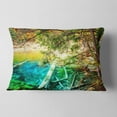 thumbnail image 2 of Designart Colorful Lake with Tree Trunks - Landscape Printed Throw Pillow - 12x20, 2 of 5