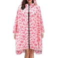 thumbnail image 2 of YAYUBA Unisex Fashion Rain Jacket Coat Hooded Raincoat For Adults Teens With Pockets,Hot Pink, 2 of 7