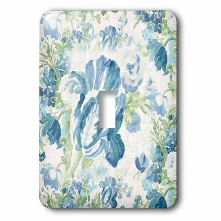 Victorian Supply Outlet - 3dRose Print of Victorian Flowers In Blue and Green, 2 Plug Outlet Cover