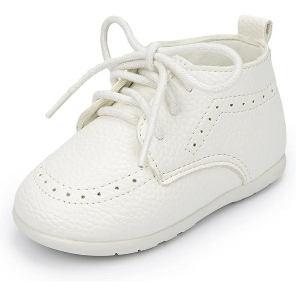 Infant Baby Boy Oxford Shoes PU Leather Loafers Rubber and Soft Sole Wedding Dress Shoes Toddler Girl Baby Walking Shoes