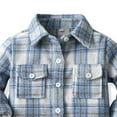 thumbnail image 4 of Staki Boys Plaid Shirt Long Sleeve Button Down Flannel Shirts Boys Flannel Shirt(Blue,6-7 Years), 4 of 4