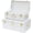 White, variant on HofferRuffer Decorative Metal Box, Set of 2 Storage Organizer with Lock Hole and Handle, Toy Box for Kids, 23.8X14.2X9.5 Inches (White)