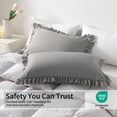 thumbnail image 5 of Lorviah 2 Pack Ruffle Pillow Cases, Ultra Soft & Breathable 20"x30" Queen Size Ruffled Pillow Covers, Pillow Shams with Envelope Closure, Smoke Grey, 5 of 5