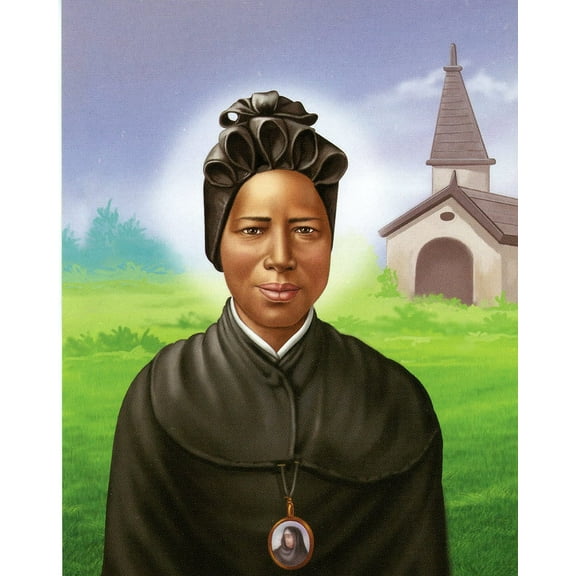 Catholic print picture - ST. JOSEPHINE BAKHITA V - 8" x 10" ready to be framed