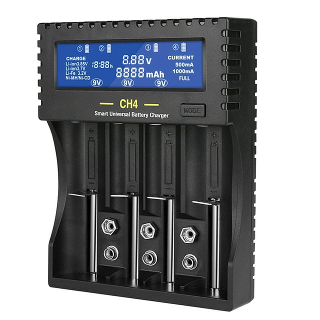 TiooDre Battery Charger Lcd Intelligent Charger With 9V Four Slots For Aa Aaa 18650