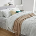 Cozy Comfort White Full Comforter Sets 7 Pieces Pintuck Bed Set , Bed
