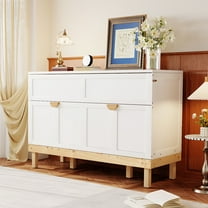 Generic Queen Size Murphy Bed with Cabinet Design - Space-Saving Wall Bed in White/Gray, Solid Pine & MDF Construction, 450LB Capacity, No Mattress Included