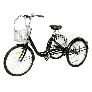 Schwinn Meridian Adult Tricycle, 26-inch wheels, rear storage basket, Cherry