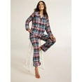 thumbnail image 4 of Joyspun Women's Flannel Long Sleeve Top and Pants Pajama Set, 2-Piece, Sizes XS-3X, 4 of 5