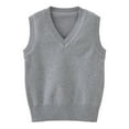 thumbnail image 4 of Boys Sweater Vest Kids Solid School Uniform Sleeveless Knit Sweaters Tops Cotton V-Neck Knitted Pullover 5-14 Years, 4 of 4