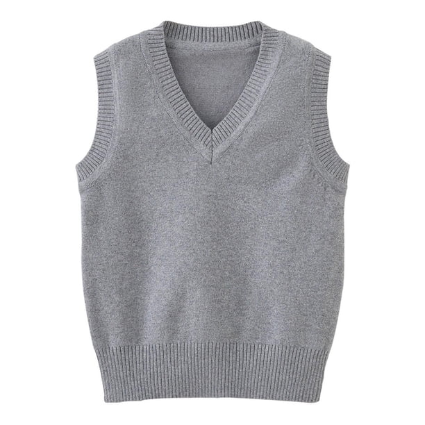Odeerbi Niños de Punto Suéter V Cuello Chaleco Sin Mangas Suéter Chaleco Uniforme de La Escuela