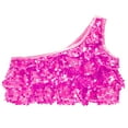 thumbnail image 3 of Lejafay Kids Girls Shiny Sequins Metallic Crop Tank Top Vest for Jazz Hip Hop Street Dance Hot Pink 6, 3 of 5