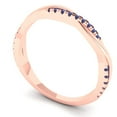 thumbnail image 2 of 0.16 ctw Wedding Band for Women - 14K Rose Gold Simulated Tanzanite Stackable Eternity Ring, 2 of 6