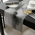 thumbnail image 3 of Gray Marble Texture Cotton Linen Table Runner 13 x 72 inch Vintage Greyish Golden Texture Non-slip Rectangular Dining Table Decor for Wedding Party Holiday Dinner, 3 of 8