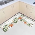 thumbnail image 3 of Fall Sage Green Pumpkin Kitchen Mat Set 2 Pcs, Thanksgiving Rustic Non Slip Kitchen Rugs and Mats, Eucalyptus Leaves Washable Kitchen Runner Rug Sets for Hallway Laundry Decor, 17"x30"+17"x47", 3 of 6