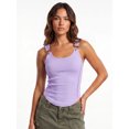 thumbnail image 4 of Camiseta sin mangas acanalada para mujer, elegante camisola sin mangas con tirantes de hebilla metálica y bajo curvado., 4 of 9